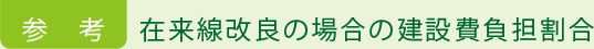 参考 在来線改良の場合の建設負担割合